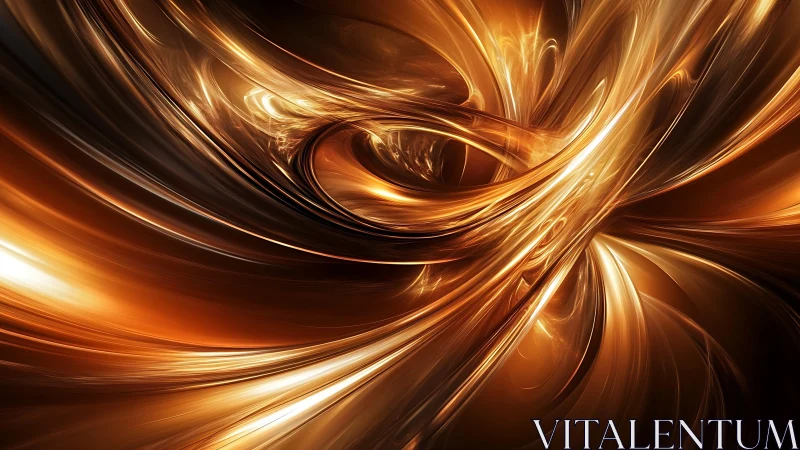 Metallic golden light ribbons in abstract swirling motion.