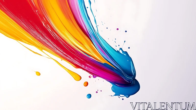 Colorful paint stream sweeps across the canvas with joy
