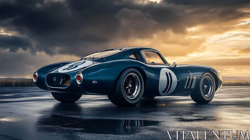 Stormlit racer stretches its curves into the glowing horizon