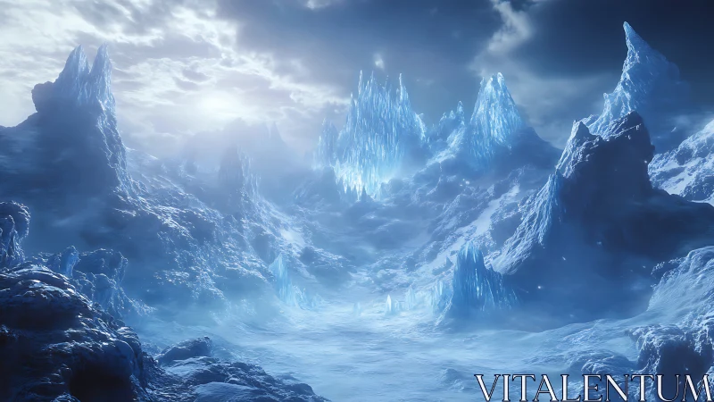 Glaciated exoplanet basin under high-scatter stellar backlight.