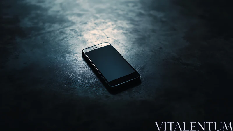 Smartphone on Textured Surface with Moody Cinematic Lighting