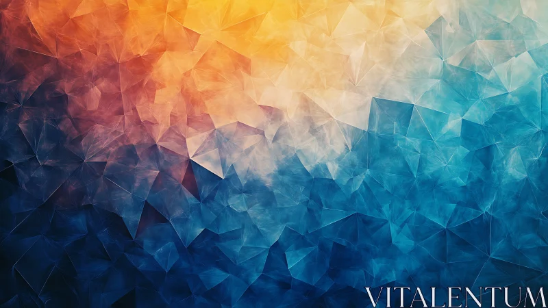 Polygonal gradient abstraction in warm to cool spectrum.