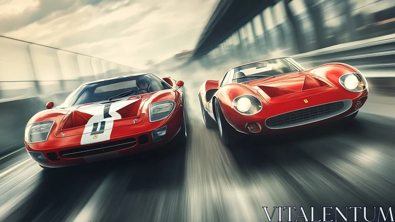 Twin red race legends surge forward in a thrilling rivalry