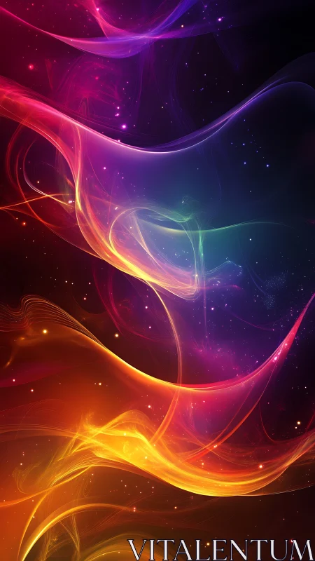 Solar ribbons of color drift across a dreaming cosmos.