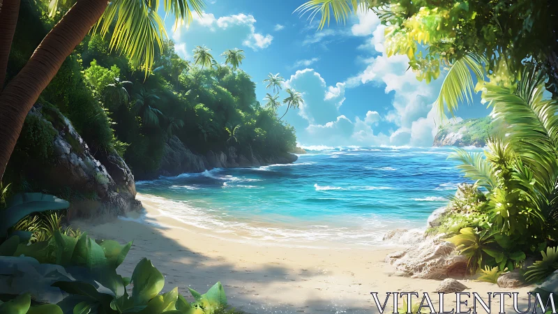 Secluded Tropical Paradise Beach Cove.