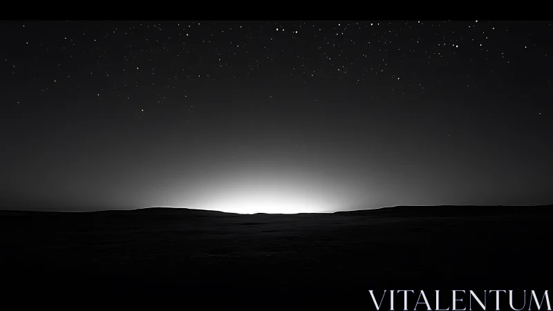 Astrophotographic horizon glow under high-contrast night sky.