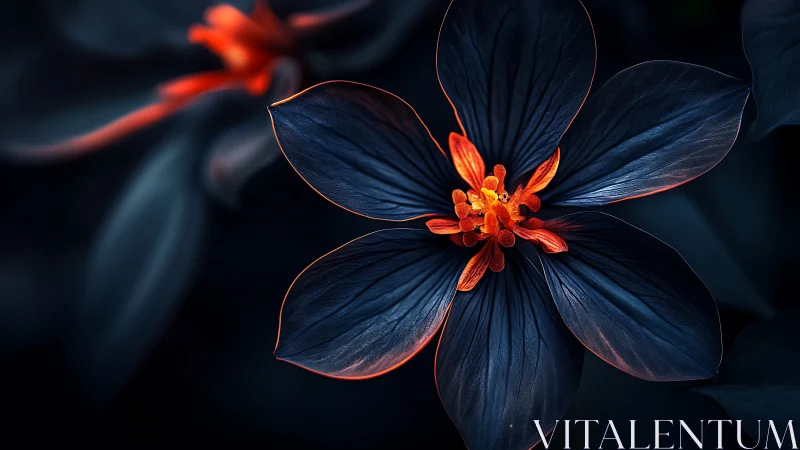 Dark Petals Glow with Fiery Edges and Radiant Center.