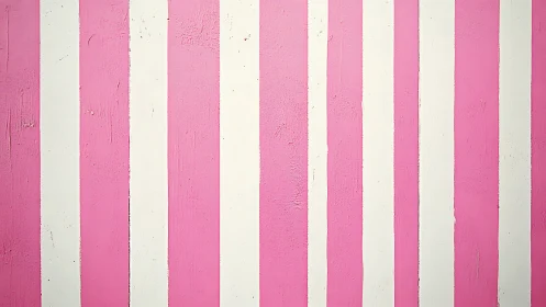 Vertical pink and white stripes create playful minimal wall