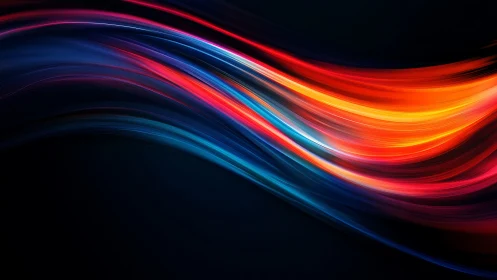 Colorful light trails flowing across a deep night sky.