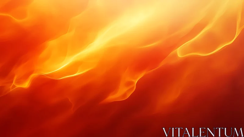 Abstract fiery light waves in warm orange and yellow tones.
