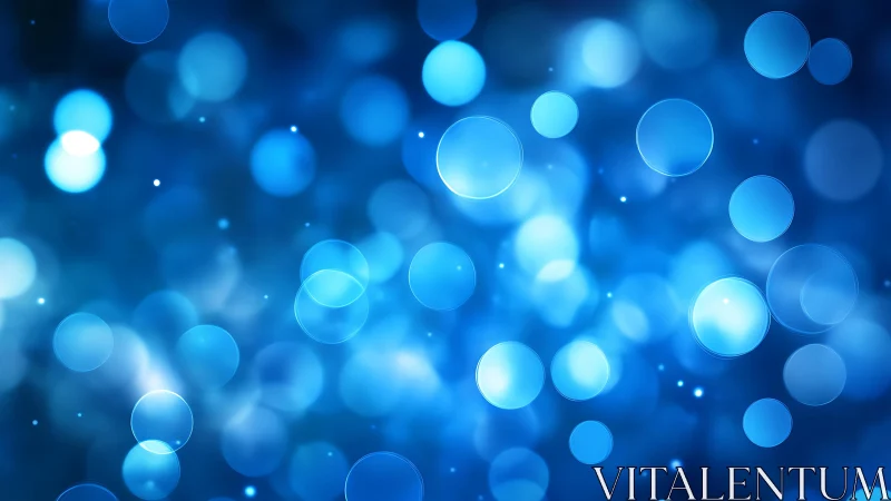 Abstract blue bokeh lights background with soft glowing circles.