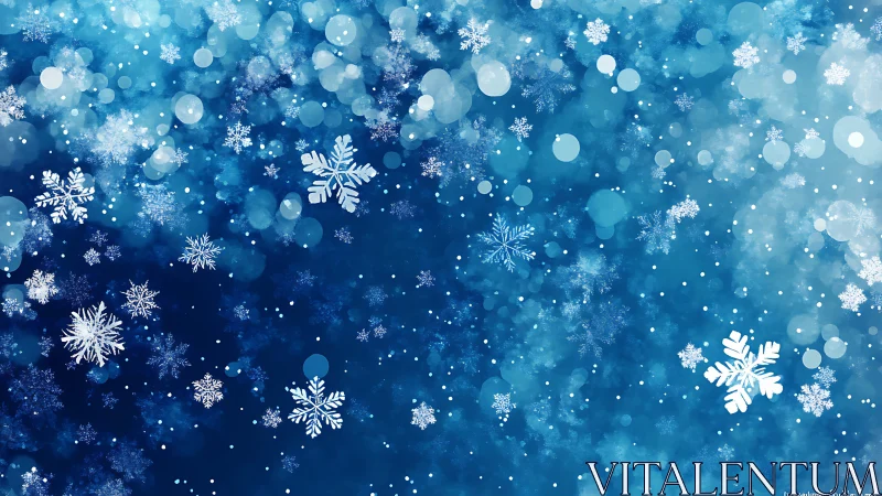Snowflake pattern on blue winter background. Detailed overlay.
