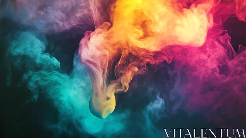 Chromatic smoke nebula swirling in radiant dreamlike waves.