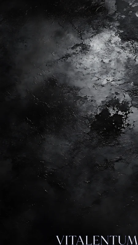 Gentle light emerging from deep textured darkness.