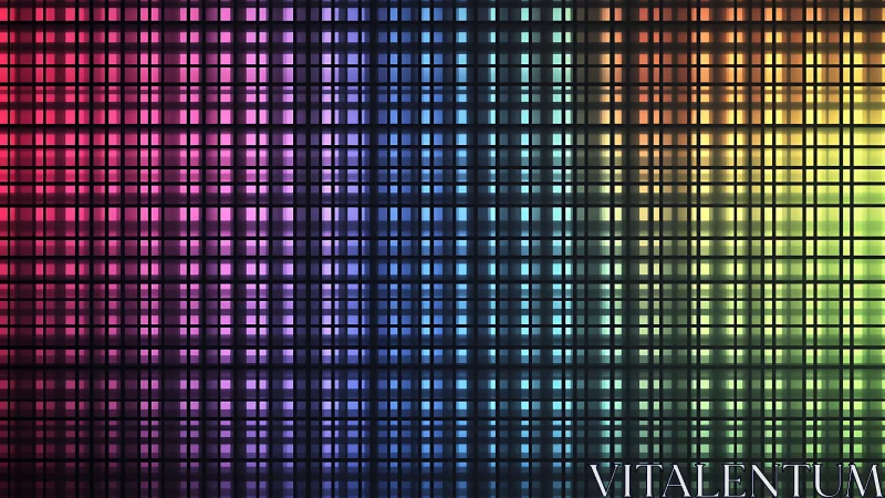 Radiant rainbow grid gently blends color into a calm rhythm