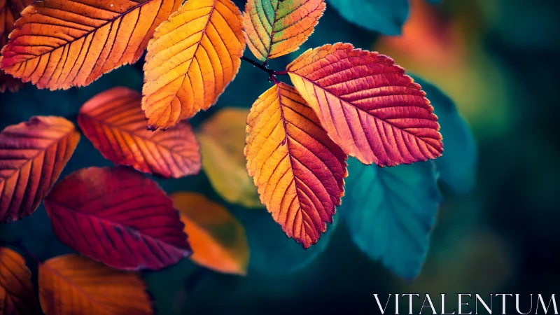 Autumn leaves glow in vivid orange, red, and gold hues.