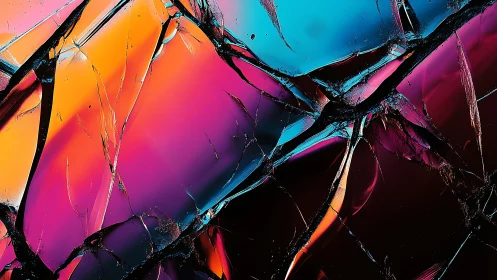 Shattered neon glass refracts bold gradients of light.
