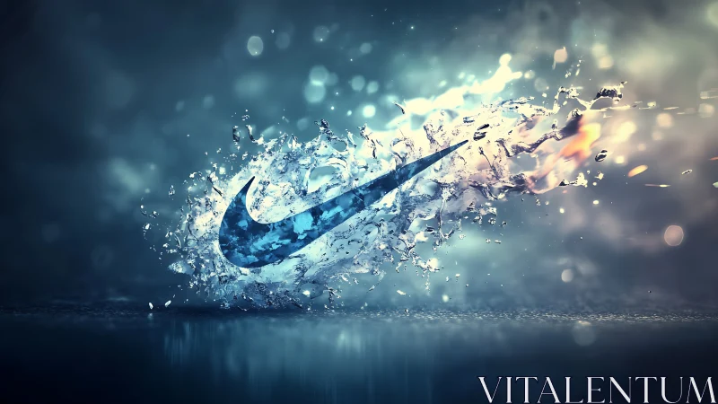 Splashing swoosh of energy in motion and shimmering light.