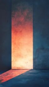 Rectangular warm light casts sharp beam across dark room