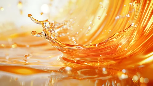 Orange liquid splash in close-up abstract motion study.