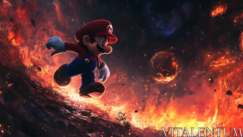 Mario's Fiery Adventure Through Space.