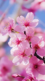 Cherry Blossoms in Luminous Bloom: Nature's Pink Spectacle.