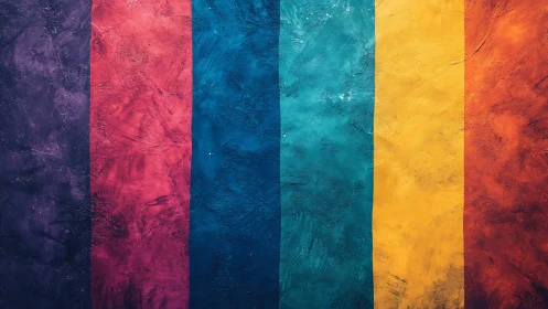 Textured vertical spectrum stripes with rich pigment layering.