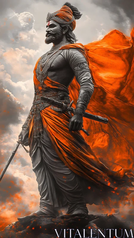 Heroic armored warrior rendered in high-contrast digital painting