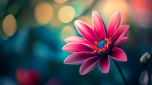 A Vibrant Pink Flower Blooming with Radiant Beauty.