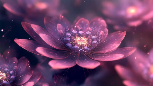 Luminescent Digital Lotus Petals with Particle Emissive Glow