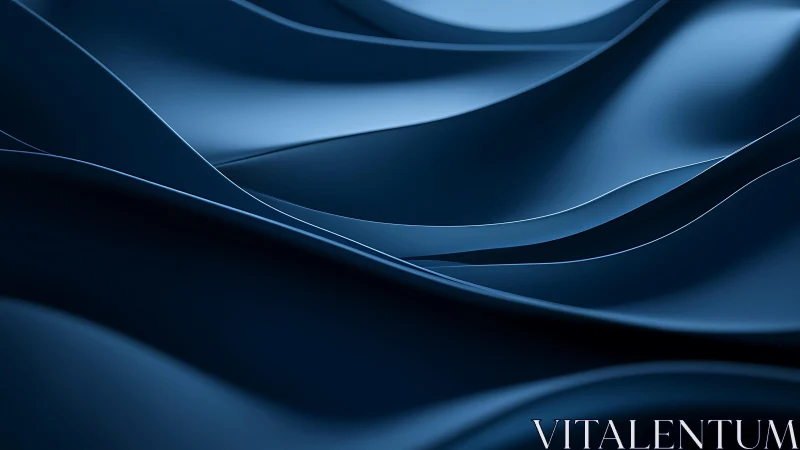 Abstract dark blue flowing waves in modern minimalist style.