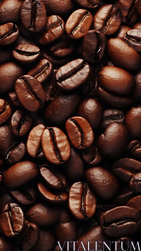 Close-up view of roasted coffee beans in rich brown tones.