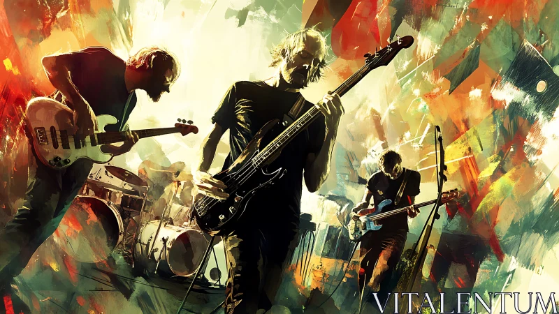 Electric rock band ignites the stage in vivid color and light