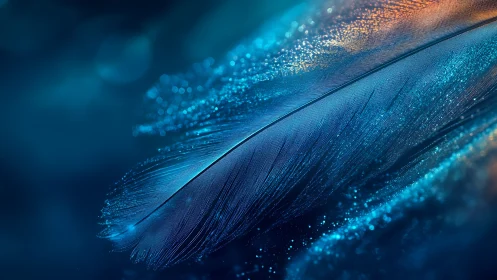 Macro feather microstructure in iridescent spectral lighting.