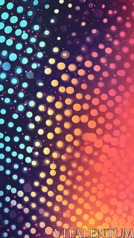 Prismatic dot waves drift through neon dusk gradients. Period.