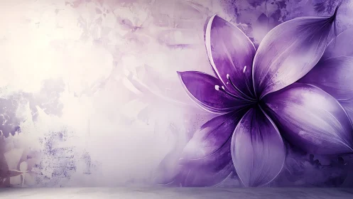 Purple Lotus Bloom in Ethereal Gradient Space.