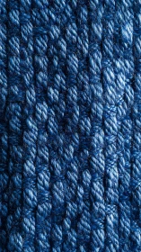 Deep blue woven yarn texture invites a closer cozy look