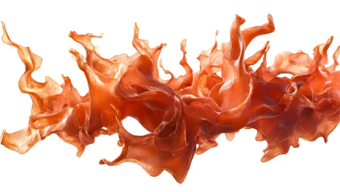 Abstract flowing orange sculpture in dynamic digital art style.