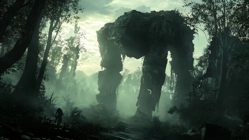 Forest giant awakens in misty ruins of a forgotten age.