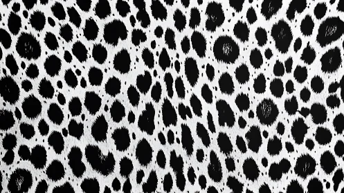 Dalmatian Spot Pattern Abstract Black White Texture.