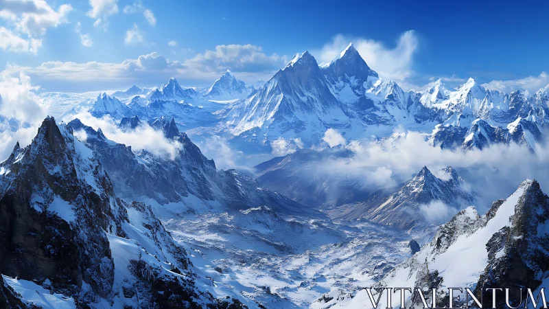 Skyline of Silent Giants under crystal blue winter light.