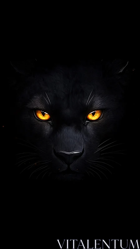 Midnight Gaze: Luminous Eyes Through Obsidian Darkness.