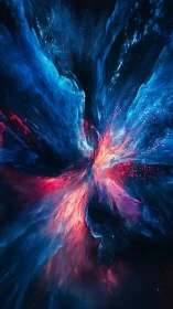 Nebular plasma vortex rendered as high-contrast cosmic fluid dynamics