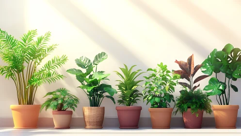 Sunlit indoor plants bringing gentle calm to your space.