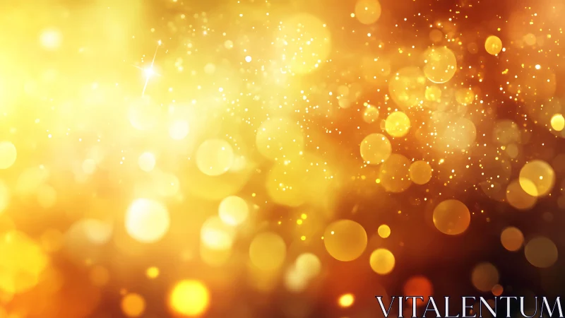 Golden bokeh light field with soft abstract particle glow.