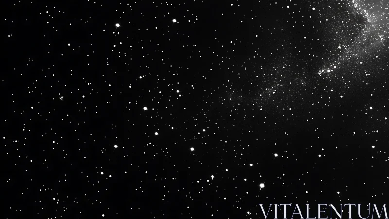 High-contrast stellar field with dense right-edge galactic dust.