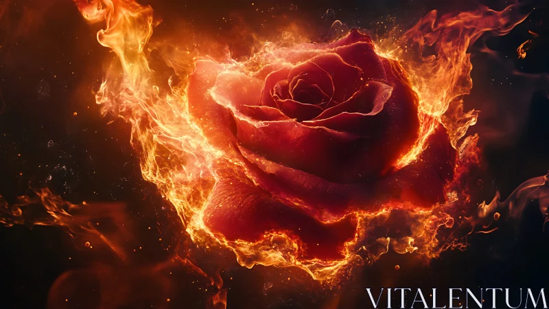 Flaming Rose in Fire.