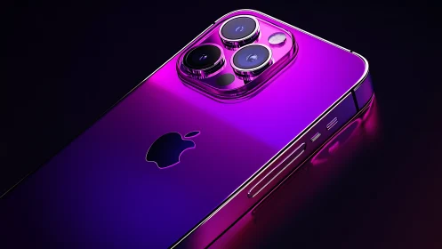 Premium Smartphone Rendered in Neon Magenta with Metallic Camera Array.