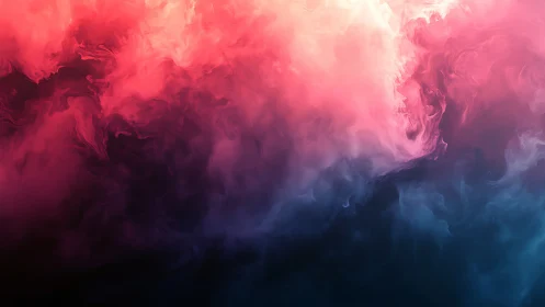 Vibrant red and blue abstract smoke cloud gradient art.