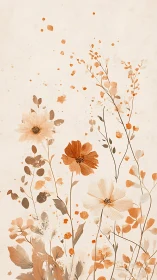 Minimalist Botanical Composition: Dried Florals in Warm Earth Tones.